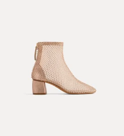 forte_forte ankle boots in a beige–pink diamanté mesh cipria^ Shoes