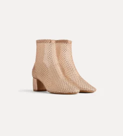 forte_forte ankle boots in a beige–pink diamanté mesh cipria^ Shoes