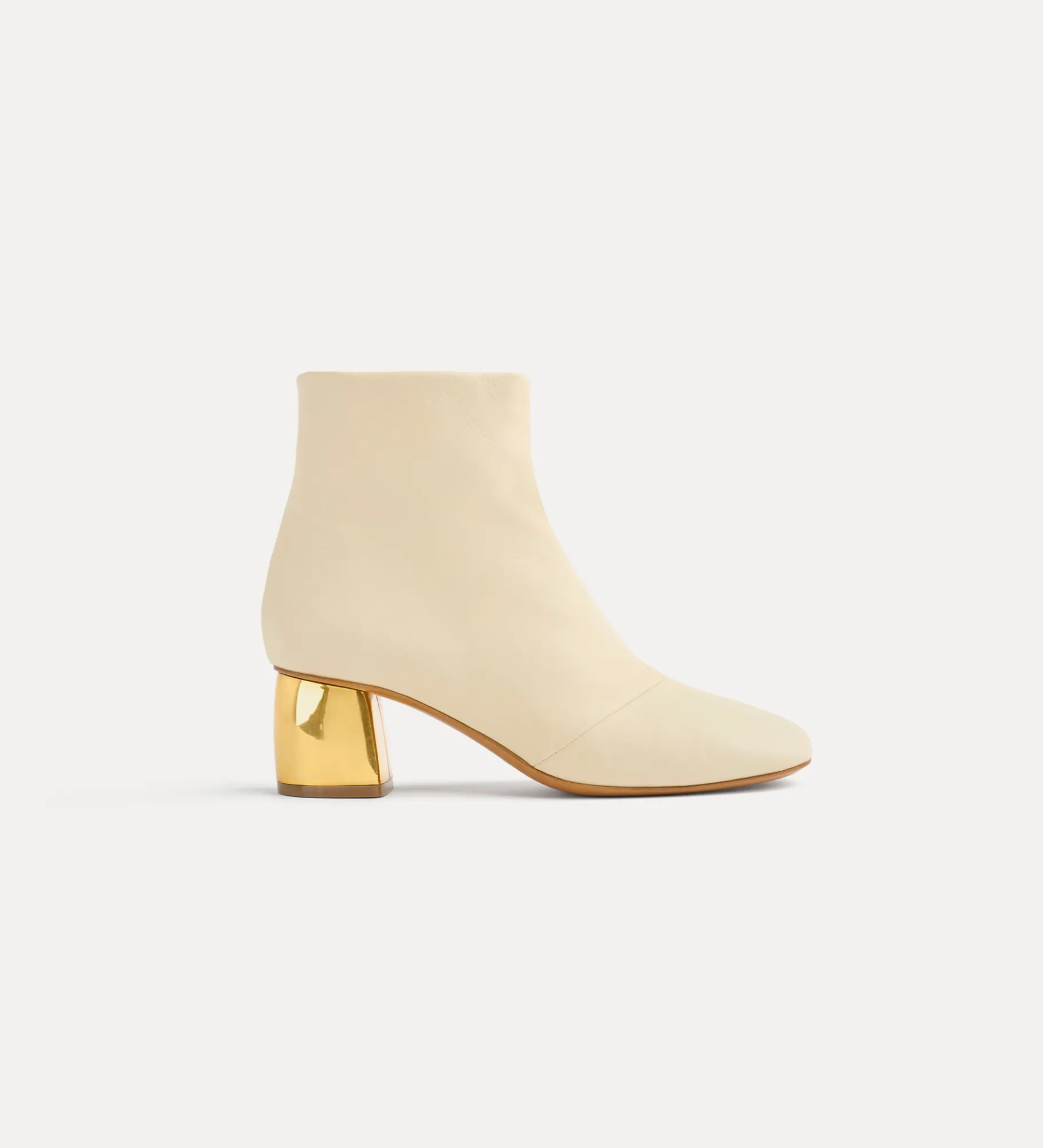 forte_forte ankle boots with gold–tone heel ivory^ Shoes