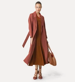 forte_forte belted coat in linen canvas cacao^ Coats
