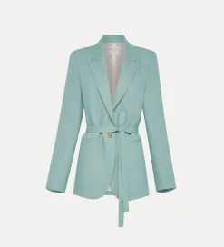 forte_forte belted jacket in linen acqua^ Jackets