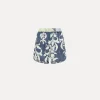 forte_forte bermuda shorts in satin for women with “the secret lily” print oltremare^ Pants
