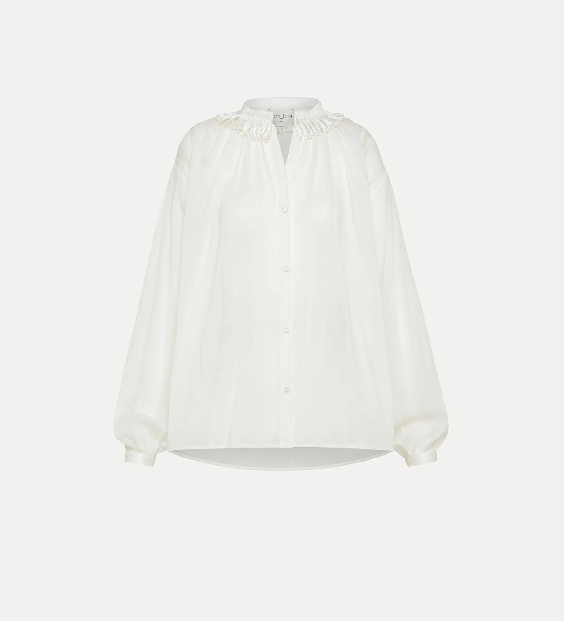 forte_forte bohemian shirt with fringed detailing bianco^ Shirts