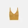 forte_forte bralette in cotton with crystal embellishment terra^ Knitwear | Tops
