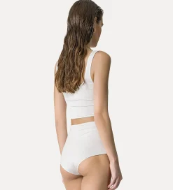 forte_forte bralette in shiny jersey bianco^ Beachwear And Lingerie | Tops