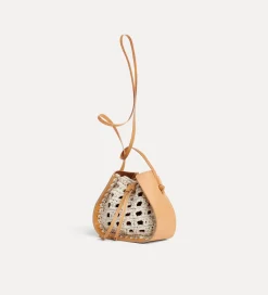 forte_forte bucket bag in leather and crochetwork naturale^ Bags And Belts