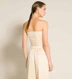 forte_forte bustier with sash in contemporary duchesse avorio^ Tops