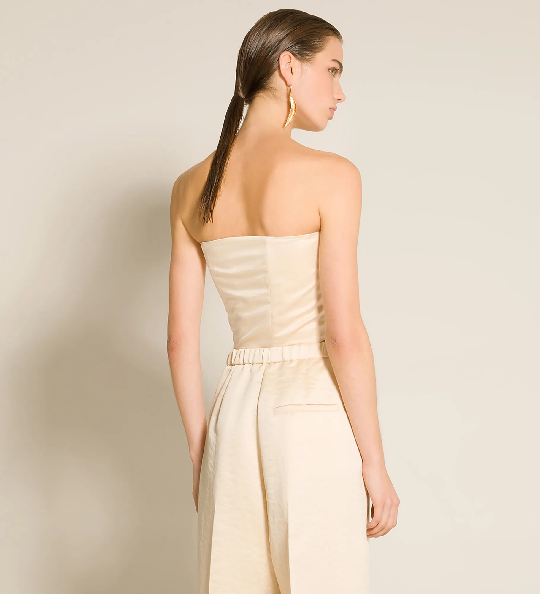 forte_forte bustier with sash in contemporary duchesse avorio^ Tops