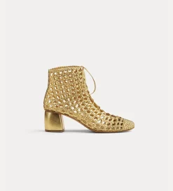 forte_forte chic hand–braided ankle boot warm gold^ Shoes