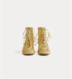 forte_forte chic hand–braided ankle boot warm gold^ Shoes