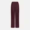 forte_forte chic high–rise trousers in habotai silk black orchid^ Pants