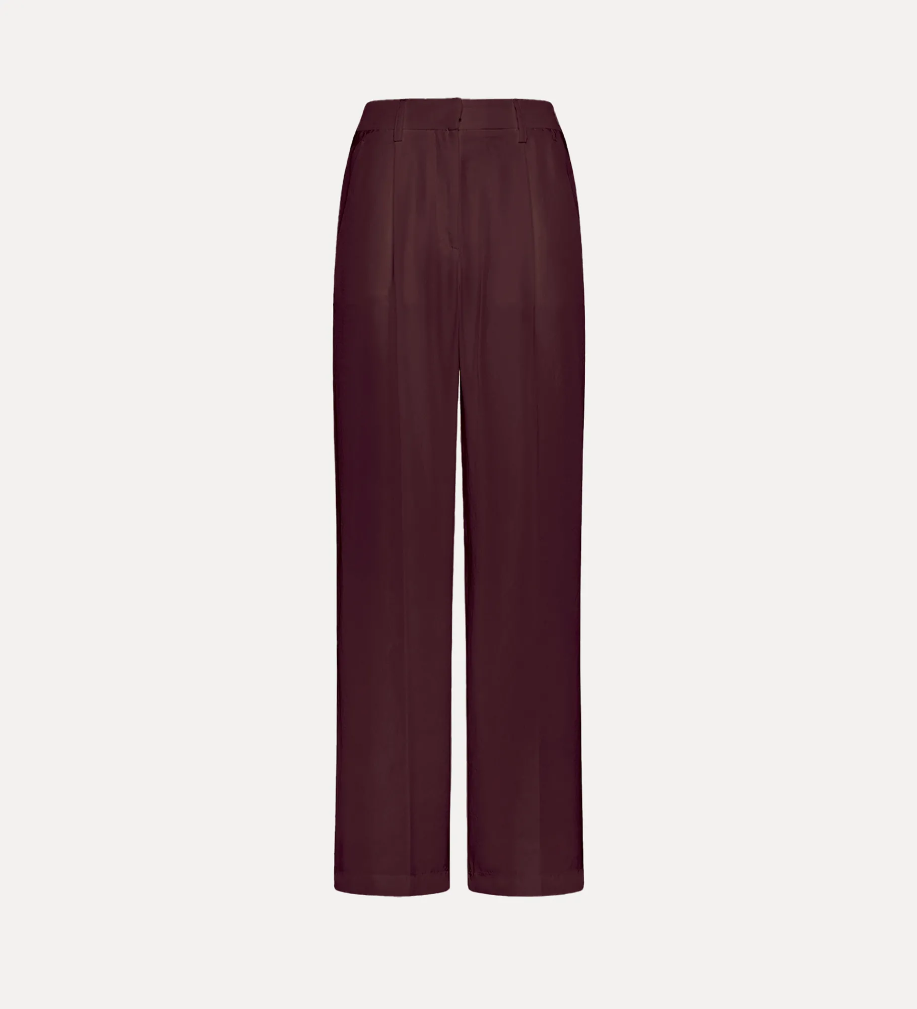 forte_forte chic high–rise trousers in habotai silk black orchid^ Pants