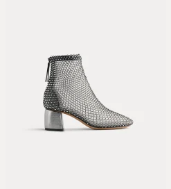 forte_forte chic mesh ankle boot with diamanté detailing nero^ Shoes