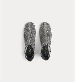 forte_forte chic mesh ankle boot with diamanté detailing nero^ Shoes