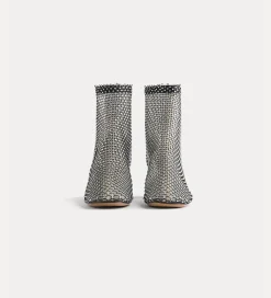 forte_forte chic mesh ankle boot with diamanté detailing nero^ Shoes