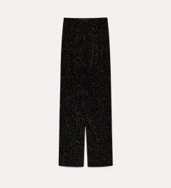 forte_forte chic velvet trousers with glitter polka dots nero^ Pants