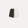 forte_forte colour–block–pattern linen shorts for women noir^ Pants