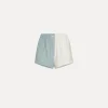 forte_forte colour–block–pattern linen shorts for women acqua^ Pants