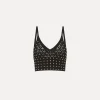 forte_forte cotton bralette with crystal embellishment noir^ Knitwear | Tops