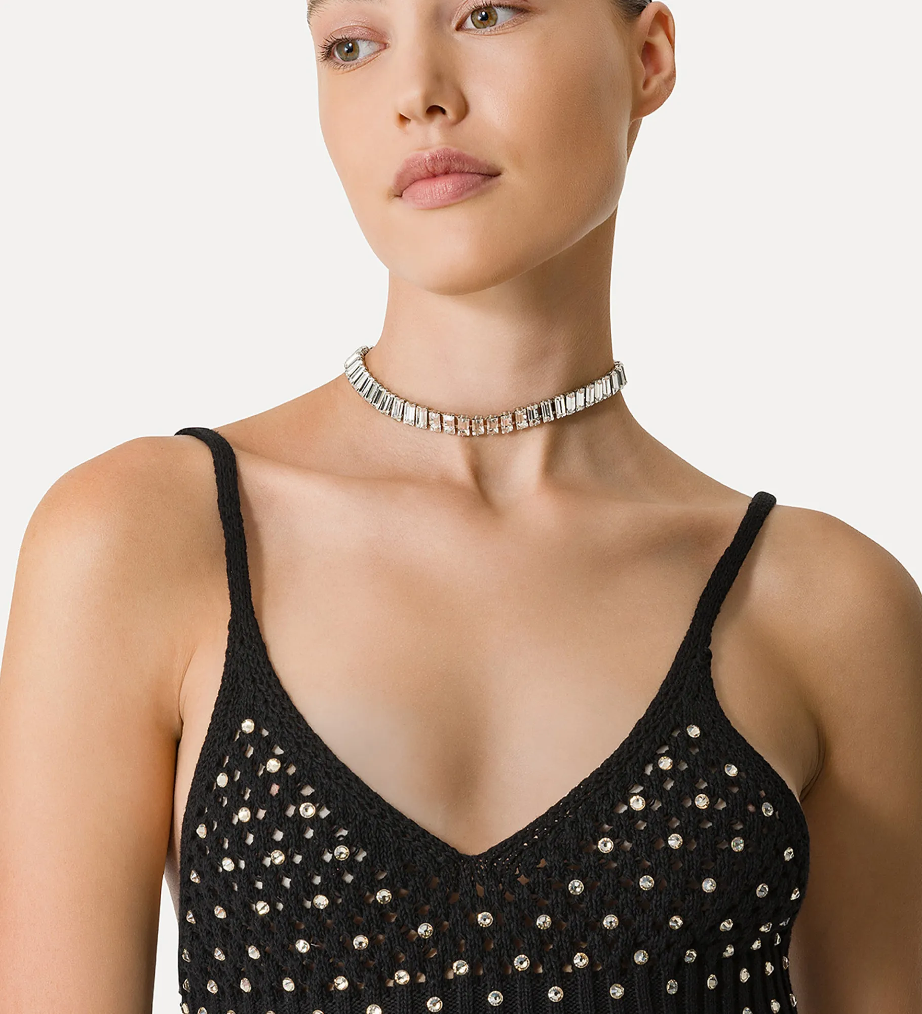 forte_forte cotton bralette with crystal embellishment noir^ Knitwear | Tops