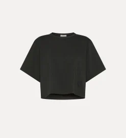 forte_forte cropped black t-shirt nero^ Tops