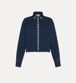 forte_forte cropped denim shirt indigo^ Shirts