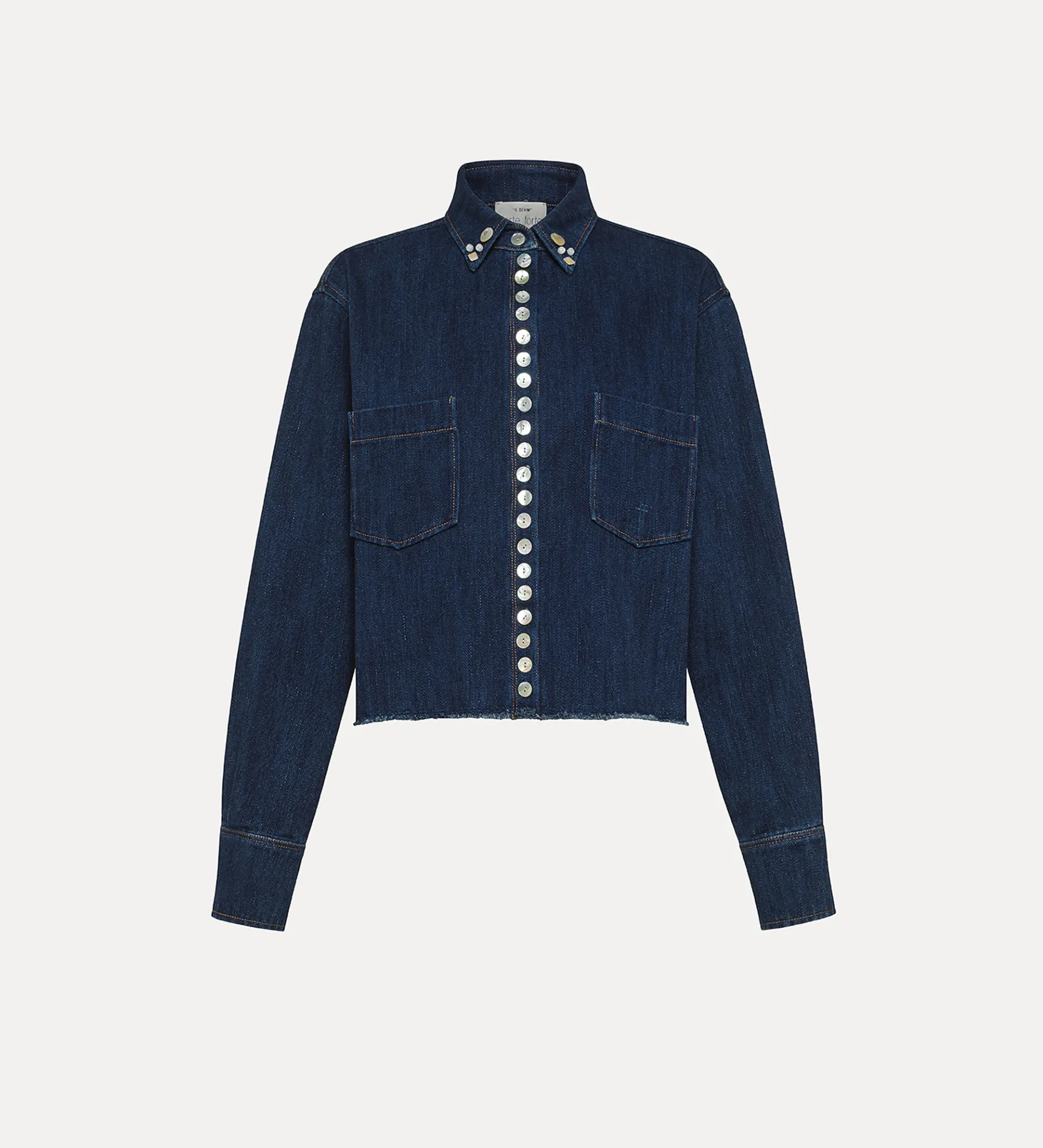 forte_forte cropped denim shirt indigo^ Shirts