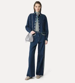 forte_forte cropped denim shirt indigo^ Shirts