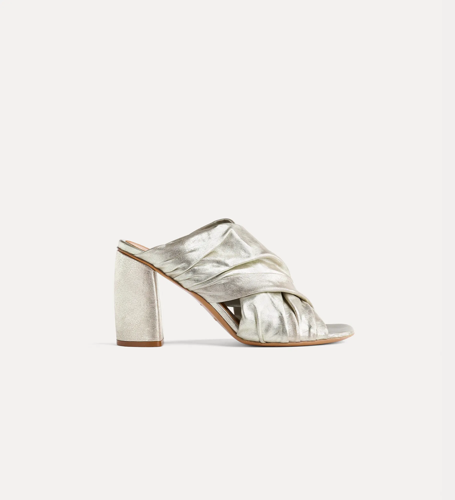 forte_forte crossover sandals with silver–tone heel silver^ Shoes