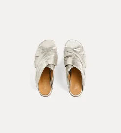forte_forte crossover sandals with silver–tone heel silver^ Shoes