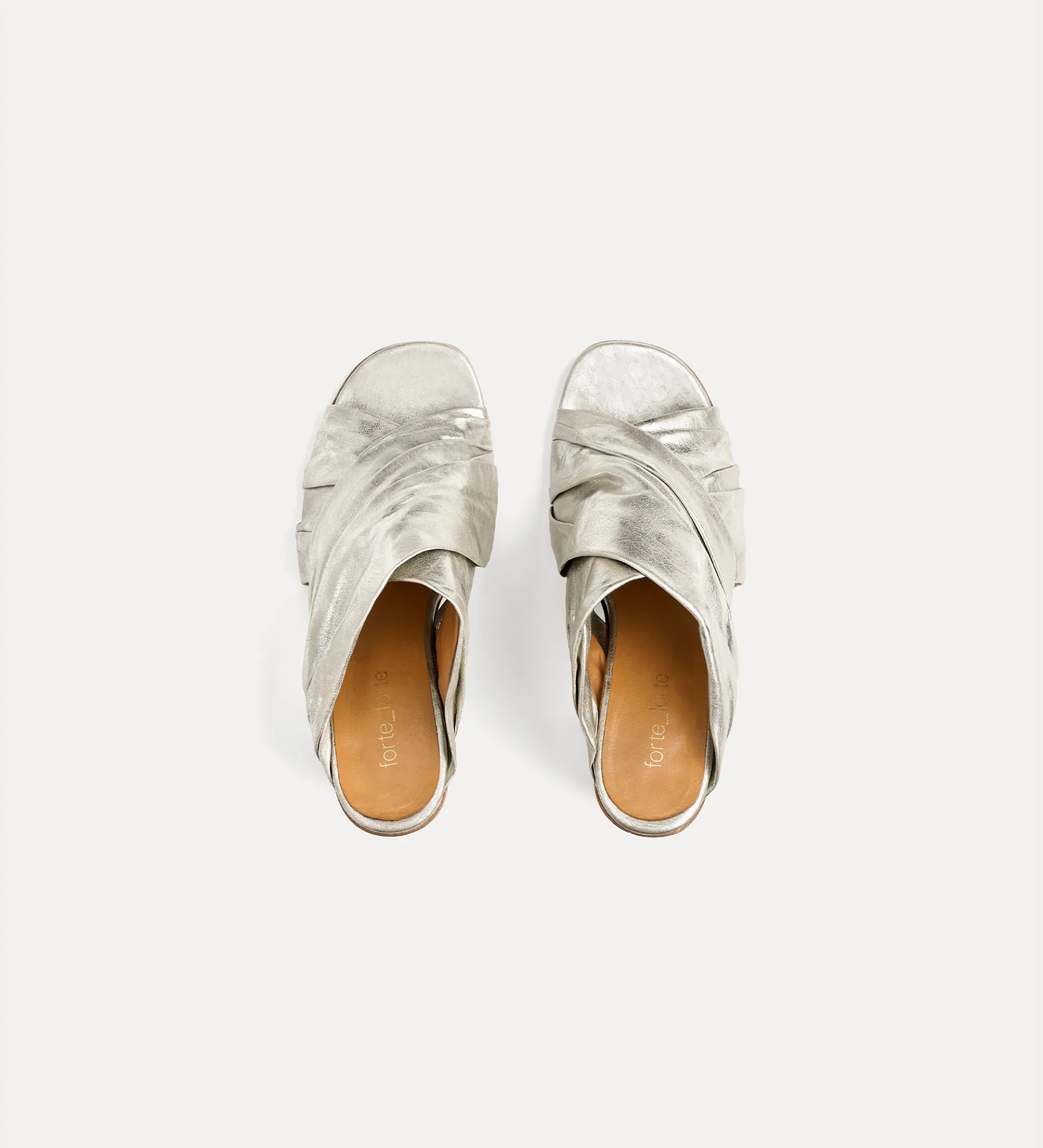 forte_forte crossover sandals with silver–tone heel silver^ Shoes