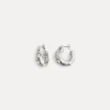 forte_forte dangling silver–tone earrings with diamanté detailing argento^ Jewels