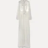 forte_forte dress with bow in laminated georgette light gold^ Dresses