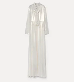 forte_forte dress with bow in laminated georgette light gold^ Dresses