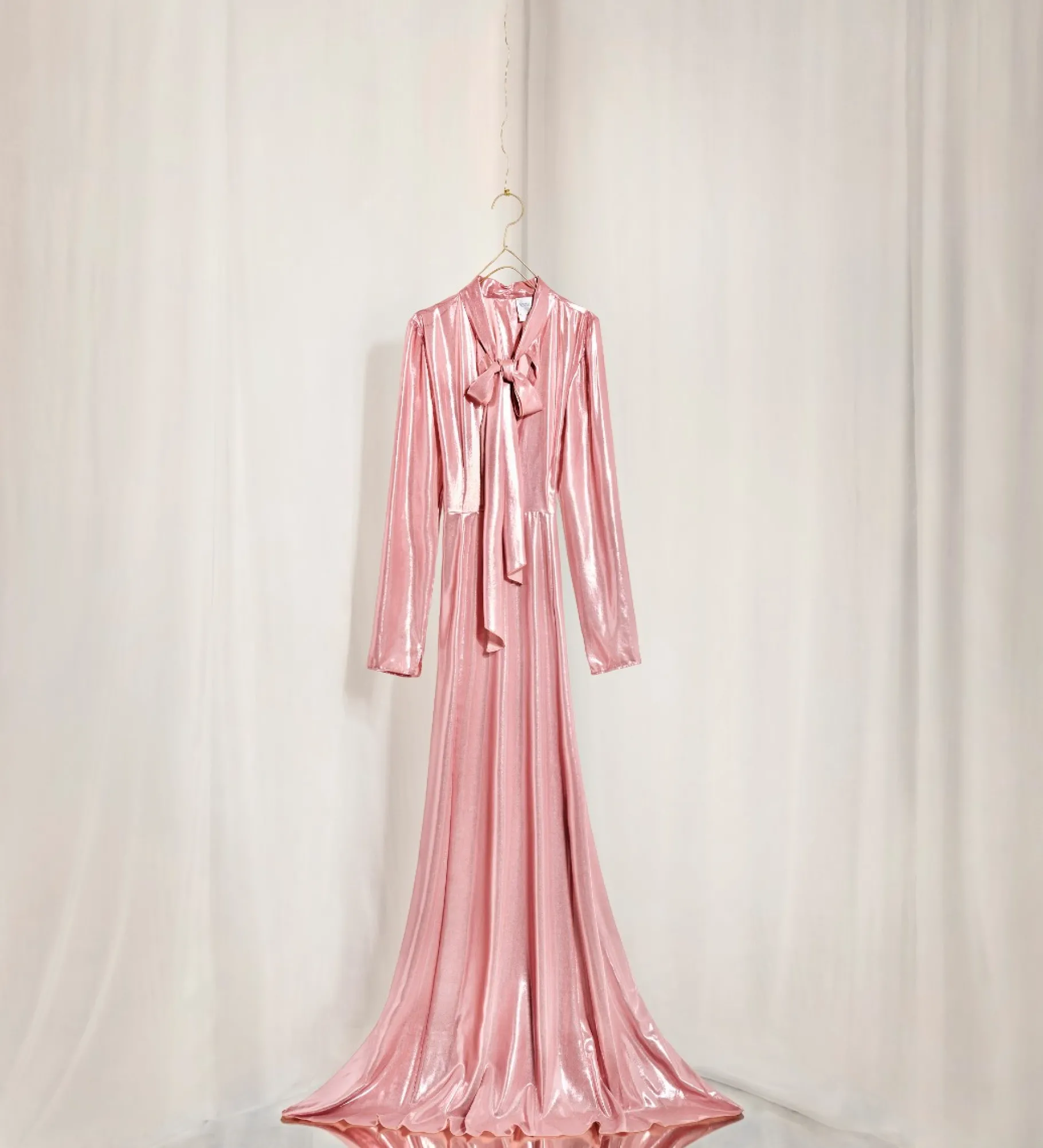 forte_forte dress with bow in laminated georgette rose^ Dresses