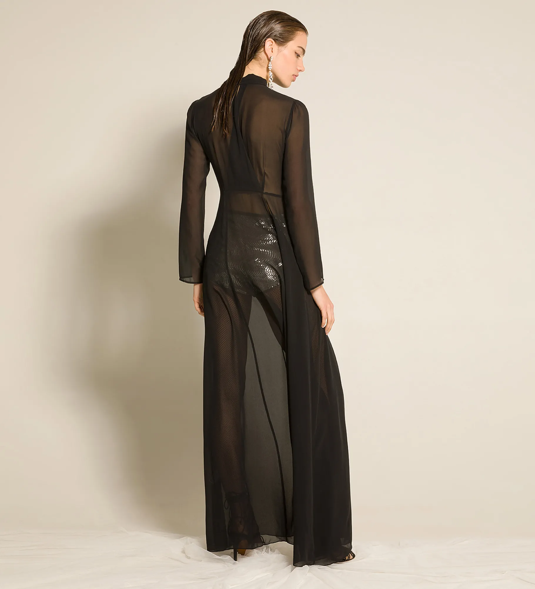 forte_forte dress with bow in silk georgette nero^ Dresses