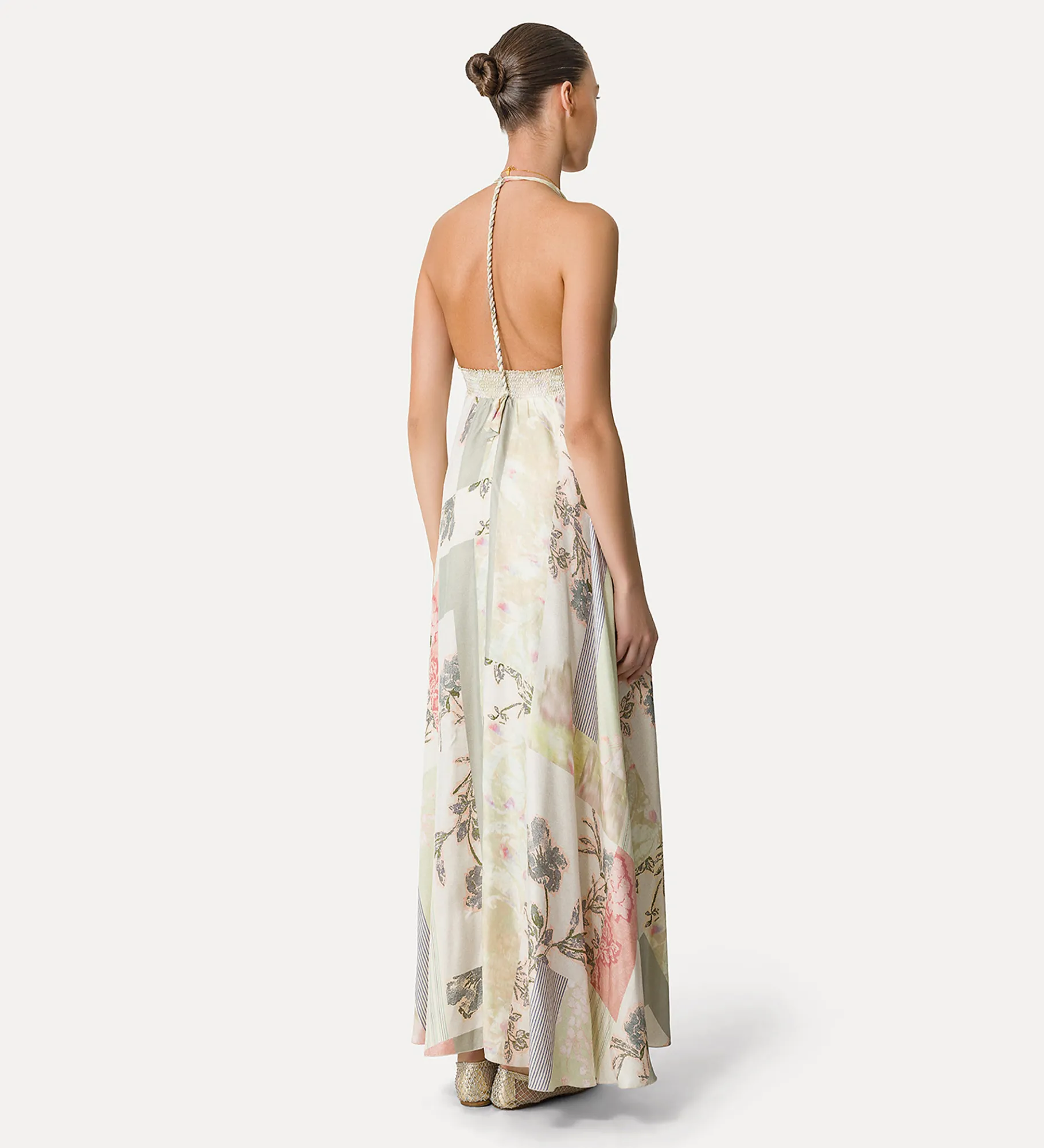 forte_forte dress with spaghetti straps in “the secret garden” print pattern pesco^ Dresses