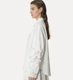 forte_forte embroidered cotton shirt bianco^ Shirts