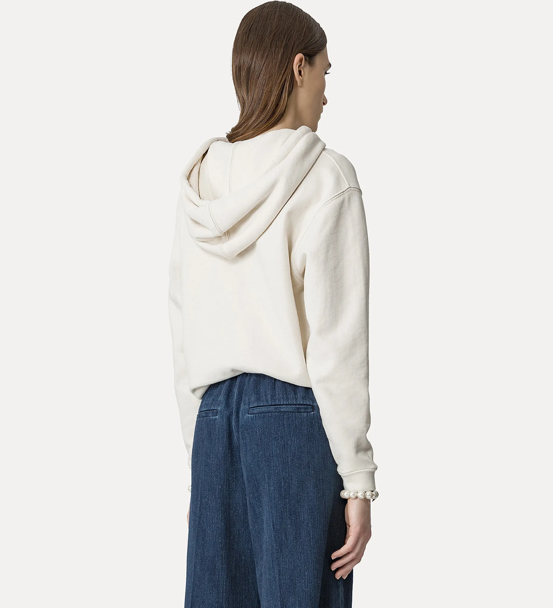 forte_forte essential hoodie in cotton twill fleece ivory^ Tops