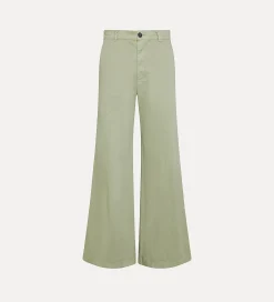 forte_forte essential trousers in brushed cotton twill olive^ Pants
