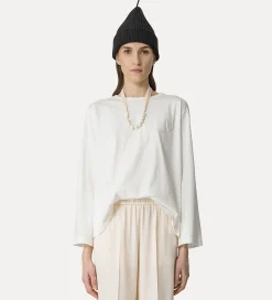 forte_forte essential t–shirt in organic cotton jersey bianco^ Tops