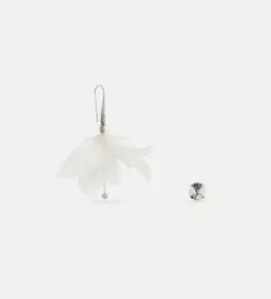 forte_forte feather earrings with crystal embellishment piuma^ Jewels