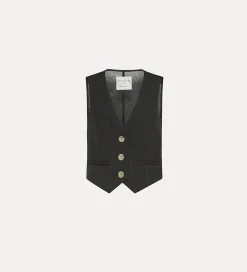 forte_forte fil–à–fil vest for women noir^ Jackets
