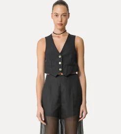 forte_forte fil–à–fil vest for women noir^ Jackets