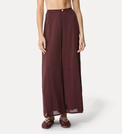 forte_forte flared trousers in cotton–and–silk voile black orchid^ Pants