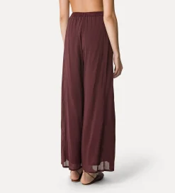 forte_forte flared trousers in cotton–and–silk voile black orchid^ Pants