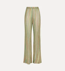 forte_forte flared trousers in lurex–shot jacquard clorofilla^ Pants