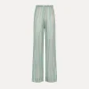 forte_forte flared trousers in lurex–shot jacquard acqua^ Pants