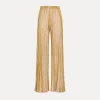 forte_forte flared trousers in lurex–shot jacquard gold^ Pants