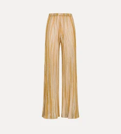 forte_forte flared trousers in lurex–shot jacquard gold^ Pants
